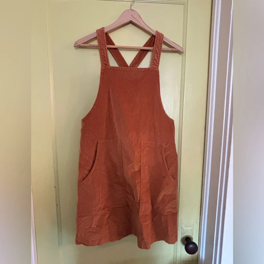 Madewell mustard apron style corduroy dress - Picture 1 of 4